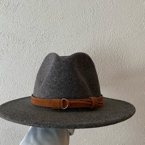 Flatbrim Boater Hat Gray